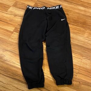 Nike Kids Black Sweatpants with White Logo